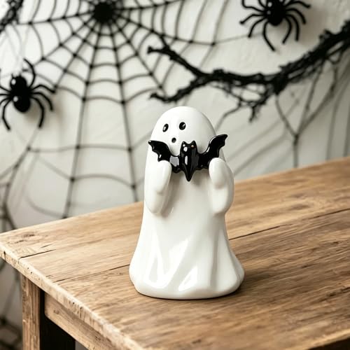 Halloween Ghost Figurine with Holding Bat Ghost Statue - color: Styl 4