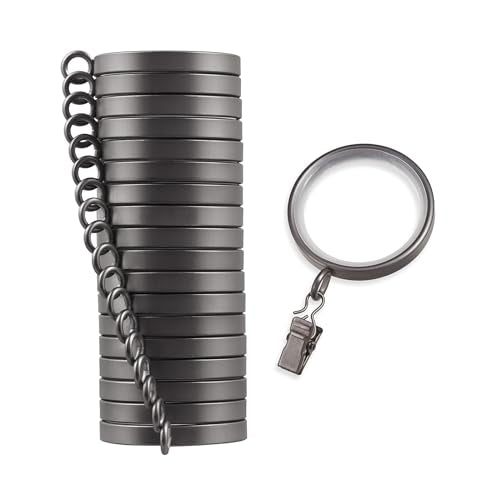 Cambria Designer 2" Matte Graphite Quiet Glide Curtain Rings 18 Pack - color: Matte Graphite, size: Large 2 in
