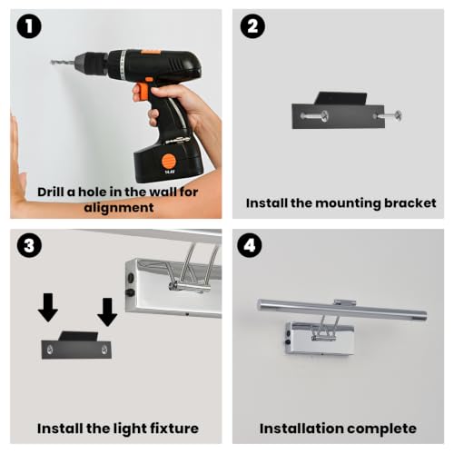 Battery Operated Picture Light for Wall,Chrome 15.7-Inch - color: Chrome, size: 15.7 Inch