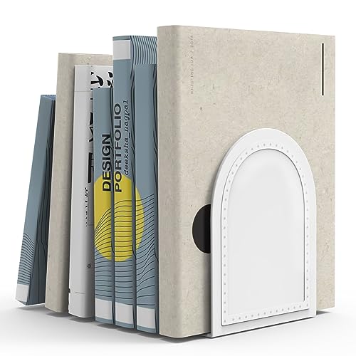 Bookends 2 Pair Bookend Metal Book Ends Universal Economy Bookends - color: White, size: 2 pair