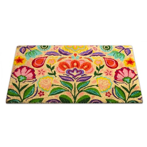 Coir Door Mats Outdoor and Indoor, Dalias, 16 x 27,5 in - color: Dalias