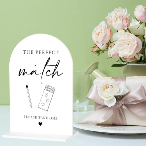 The Perfect Match Sign for Wedding Engagement Bridal Shower Party Acrylic Sign for Table Desk - color: the perfect match