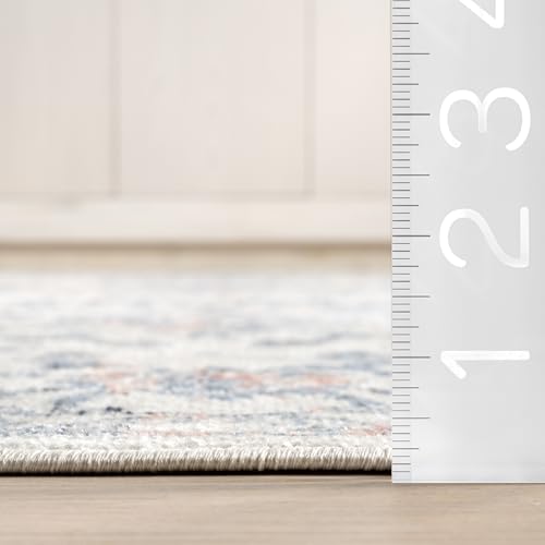 nuLOOM Everlee Blue Medallion Washable Area Rug, 5' x 8' - color: Everlee Blue, size: 5'3" x 7'6" (Rectangular)