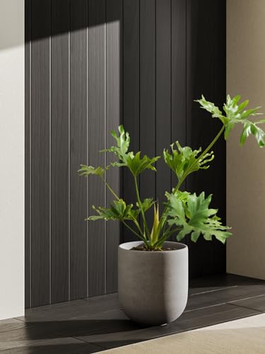 LE TAUCI 10 Inch Plant Pot, Ceramic Pots for Plants, Neutral Gray - color: Neutral Gray, size: 10"