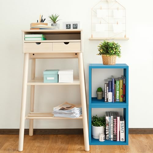 Kaboon Cube Floating Shelves Set2, Display Shelves Wall Mount 7.75" D x 12.5" W x 12.5" H, (Cyan, Square 2 Cubes) - color: Cyan, size: Square-Set2