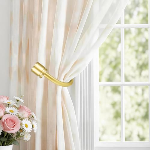 HOTOZON Curtain Holdbacks 2 Pack for Windows, Gold(1 Pair/2 Pack), Small - color: Gold, size: Small