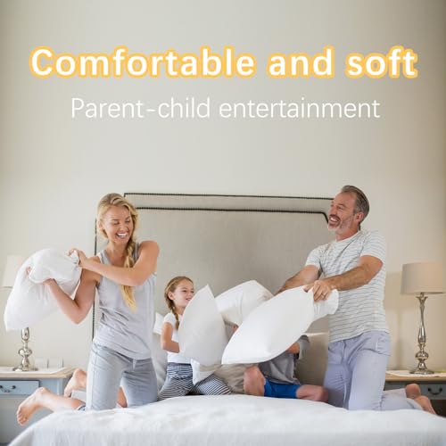 OKBA Throw Pillows Insert Set of 2, with 100% Cotton Cover, Bed and Couch - Indoor Hotel Decorative Pillows, 12x20 in White Pillows Inserts - size: 12x20 Inch (Pack of 2)