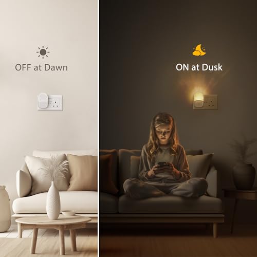 DORESshop 8-Color RGB LED Night Light Plug into Wall,4Pack Color Changing - color: White