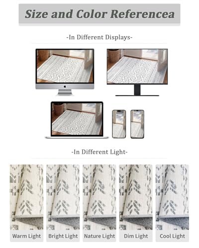 Miukiki 2x3 Entryway Rug Washable Non Slip Moroccan Area Rugs Grey - color: Grey, size: 2' x 3' (Rectangular)
