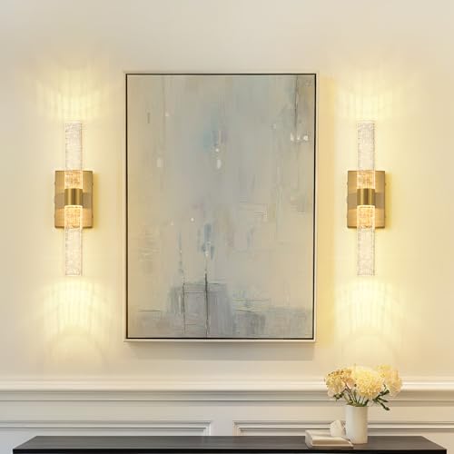 Battery Operated Wall Sconces Set of 2, 20000mAh Rechargeable Wall Light | Remote Control 3000K-6000K Dimmable LED Wireless Sconces,Gold,15.6 Inch - color: Gold, size: 15.6 Inch