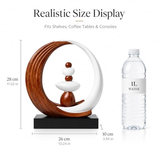 Modern Decorative Sculpture for Living Room Bookshelf Home Decor - color: Wood Grain and White