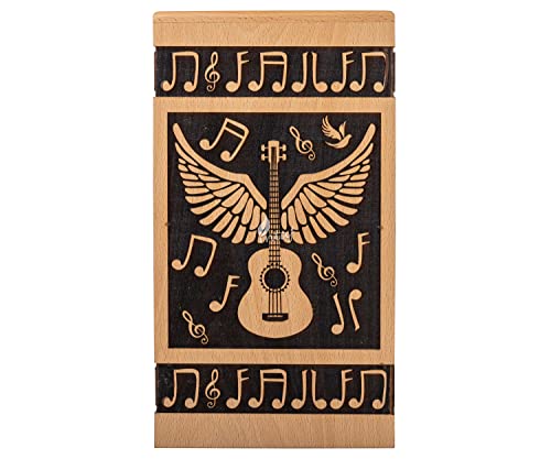 Guitar Wings Wooden Urn for Human Ashes, Medium 115 Cu in, Beechwood - color: Beechwood, size: Medium (115 Cu In, to 115 lb)