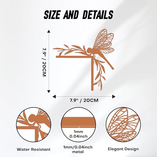 Rajukit Rusted Dragonfly Wall Art, Door Frame Decor - color: Rusty