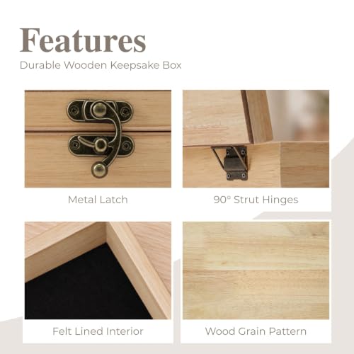 Old World Wooden Keepsake Box - color: Natural, size: Large
