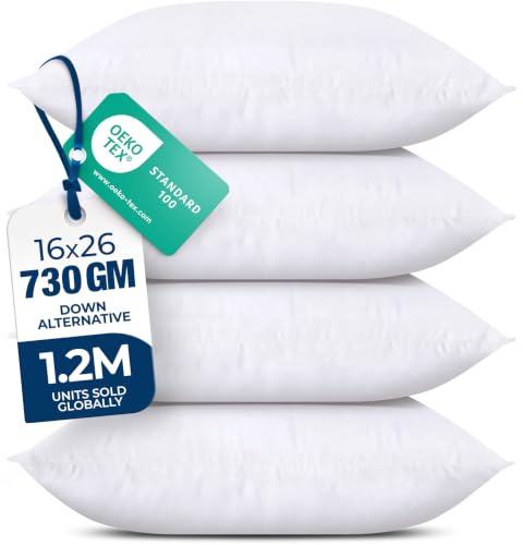 Utopia Bedding Throw Pillows, Decorative 16x26 Pillow Inserts, Set of 4 - size: 16x26 Inch