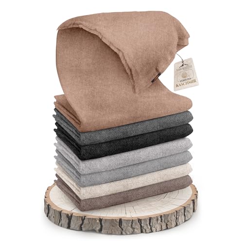 Cashmere Blanket – Hand Woven 100% Cashmere Wool Throw Blanket, 135 x 270 cm – Plain Cozy, and Soft Blanket for Bed, Sofa, or Couch - Made in Nepal - color: Brown