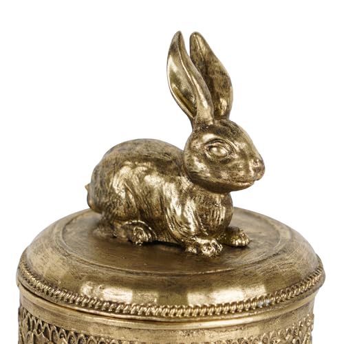 NIKKY HOME Gold Rabbit Jewelry Box, Vintage Mini Trinket Ring Organizer