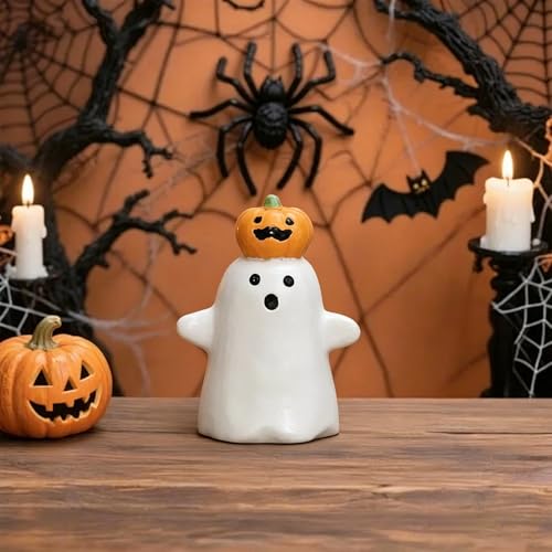 Halloween Ghost Figurine Pumpkin Spooky Resin Finger Statue Decor - color: Styl 14