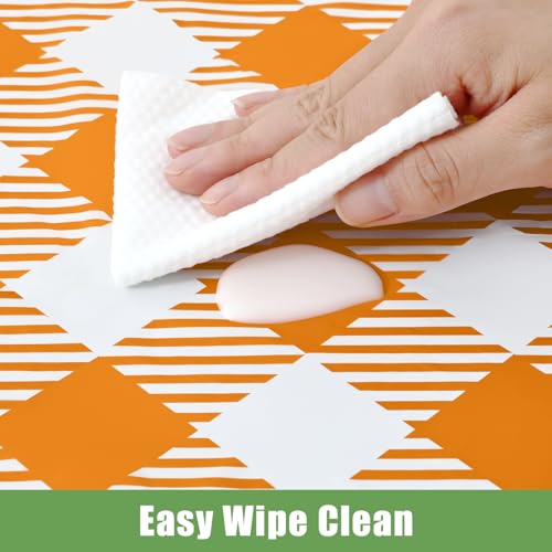 Smiry Disposable Rectangle Plastic 54 x 108 Inch Table Cloth 3 Pack - color: Thanksgiving Orange