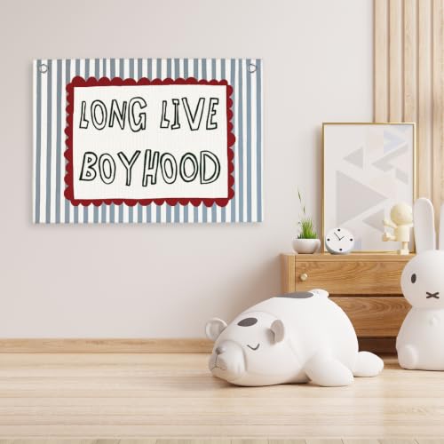 Long Live Boyhood Banner Boys Room Decor Playroom Wall Art 30 X 20 ln - color: Long2