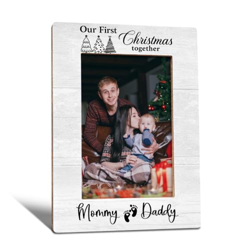 New Mom Dad Gifts Picture Frame, Christmas Baby Photo Frame 4x6 - color: christmas baby