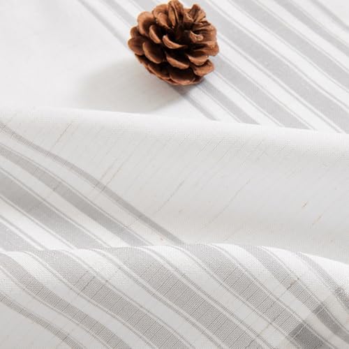 jinchan Linen Balanced Stripe Valances for Window 16 inch,Grey,1 Panel - color: Balanced Stripe | Grey, size: 50"W x 16"L (Pack of 1)