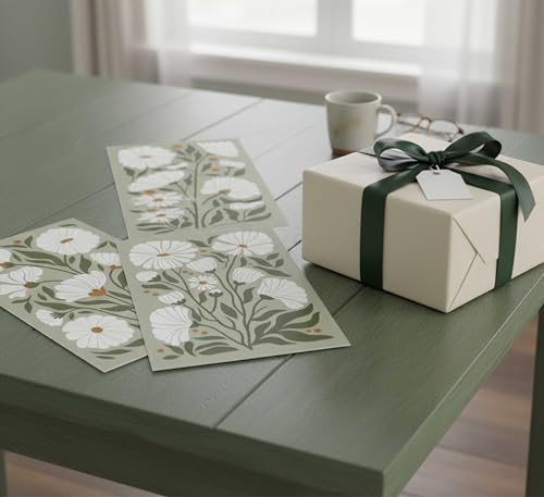 hijyord 3Pcs Boho Wildflowers Canvas Wall Art Unframed - color: Green-Poster, size: 16"L x 12"W