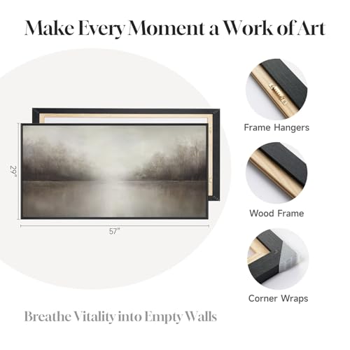 Extra Large Framed Abstract Landscape Wall Art for Living Room, 60x30 Inch - color: Brown, size: 60"L x 30"W