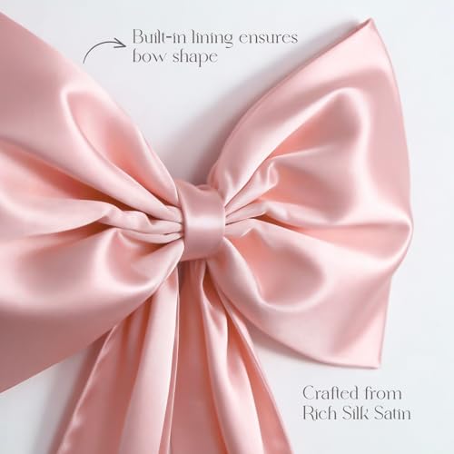 Large Pink Bow for Coquette Decor, 22Pcs 40x24 Inch Giant Satin Bow Set with 21 Small 3-Sizes Bows, DIY Photo Backdrop Wall Hanging Decor for Wedding Bridal Baby Shower Birthday Nursery Girls Room - color: Pink, 22 Pcs