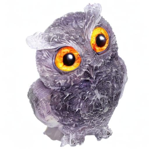 Jovivi 2.5" Natural Amethyst Crystal Owl Statue Hand Carved Resin Figurines - color: Amethyst