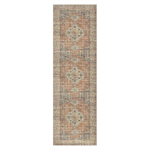 Lahome Oriental Hallway Runner Rug, 2.5x8 Kitchen Runner Non Slip - color: Terracotta, size: 2.5' x 8' (Runner)