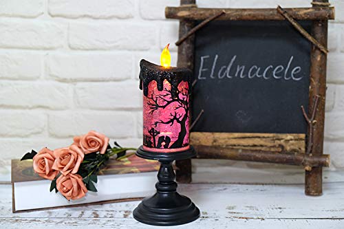 Eldnacele Ghosts Halloween Snow Globe Flameless Candle Battery Operated - color: 2-ghost
