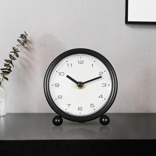 5.1" Retro Desk Clock, Black