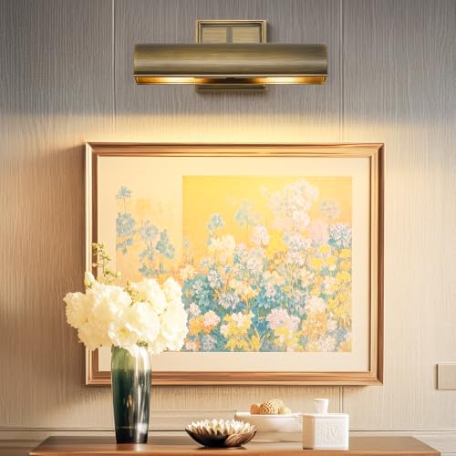 Art Picture Wall Sconce,Linear Artwork Display Wall Lights - color: Antique Brass, size: 12"-2Bulbs