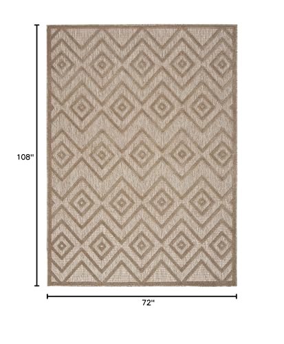 Nourison Home Versatile Natural Beige 6' x 9' Area Rug - Easy Clean, Non Shedding, Bed Room, Living Room, Dining Room, Kitchen (6' x 9') - color: Natural Beige, size: 6' x 9' (Rectangular)