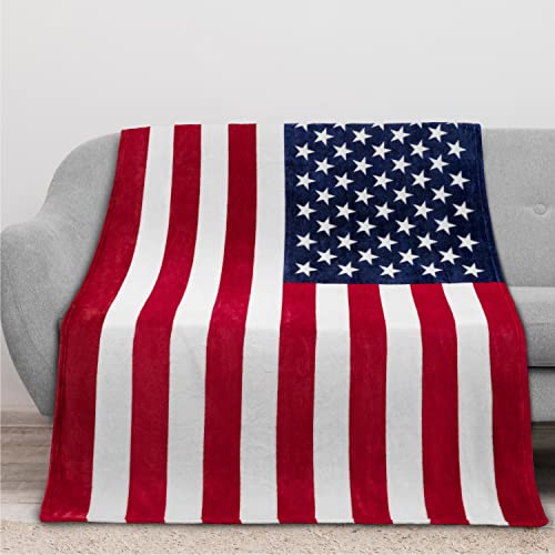 PAVILIA US Flag Patriotic Fleece Throw Blanket, American Home Gift, 50x60 - color: American Flag, size: 50 x 60 Inches - Throw