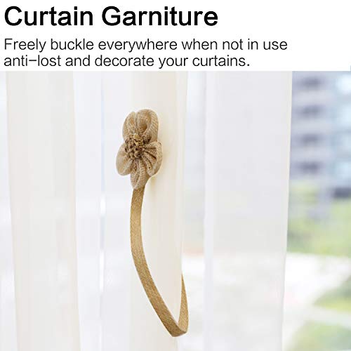 Lewondr Magnetic Window Curtain Rope Holdbacks, Large, Coffee - color: Coffee, size: Large