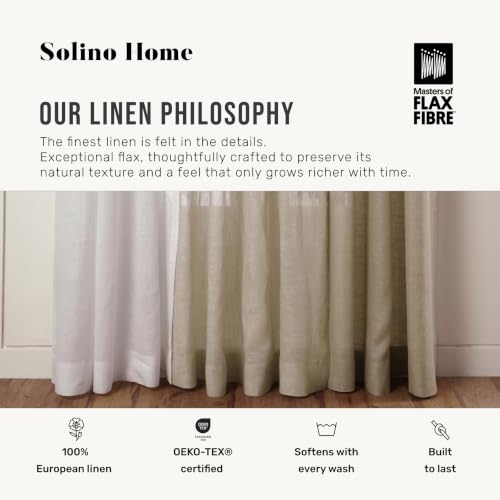 Solino Home 100% Pure Linen Soft Sheer Curtain Natural, 52 x 84 in, 1 Panel - color: Light Natural, size: 52"W x 84"L (1-Panel)