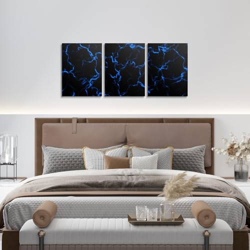 Feelyou Strip Lines Wall Art 12" x 16" x 3 - color: Blue