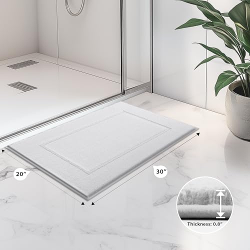 anllugs Bathroom Rugs, 20" x 30" Soft Bath Rugs, White - color: White, size: 20" X 30"