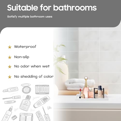 Vanity and Bathroom Tray, 7.7" ABS Countertop Organizer,Waterproof Vanity Tray for Toilet Tank,Perfume,Soap,Keys,Bathroom Accessories,Kitchen and Bath Trays,Non Slip Small Trays,White - color: White, size: 7.7" x 4" x 0.7"