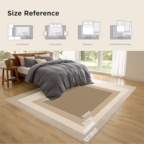 Bedsure 5x7 Faux Wool Area Rug for Living Room, Machine Washable, Gray - color: 08 - Gray, size: 5' x 7' (Rectangular)