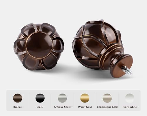 KAMANINA Curtain Rods for Windows 66-120 Inch, Heavy Duty, Antique Bronze - color: Antique Bronze, size: 66-120"