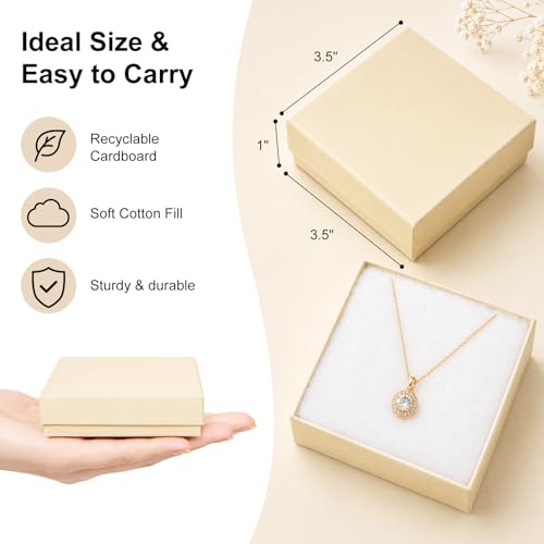 Jewelry Gift Boxes, 80 Pack 3.5x3.5x1 Inch, Brown - color: Brown, size: 3.5x3.5x1 Inch (Pack of 80)