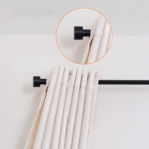 LEIFIDE 4 Pack Curtain Rod Finials Curtain Rod End Cap Finials for Curtains Rods of 7/8 and 1 Inch Diameter (Black) - color: Black