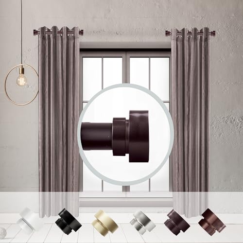 1 inch Side Curtain Rod 12-20 inch (Set of 2) - Mahogany - color: Mahogany