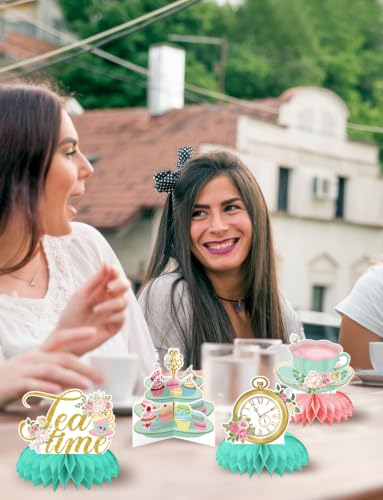 Tea Party Decorations, 9 Pcs Tea Party Table Decorations for Girls - style: Tea Party
