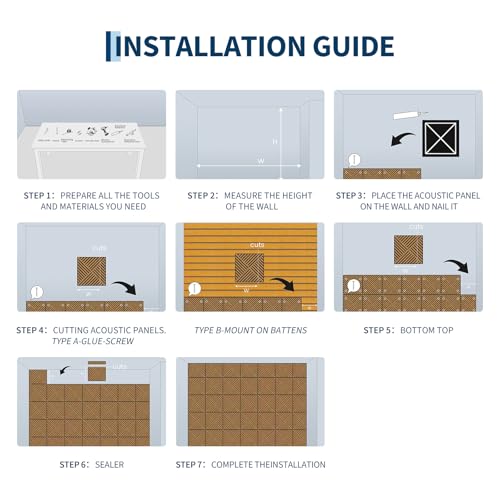 Garvee 3D Acoustic Wood Panels, 12" x 12" Sound Absorbing Wall Panels, Oak - color: 24 pcs-Oak