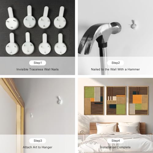 DRACIT Large Modern Abstract Wooden Wall Art Set-16"x24"x3 - color: brown,beige,black,orange