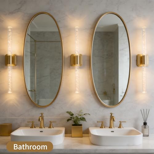 HISTAR Gold Battery Operated Wall Sconce, Wireless Wall Light for Picture - size: 20.5 Inch-1PK